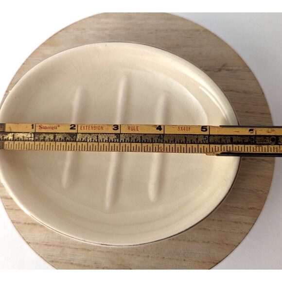 Vintage Franklin Toiletry Co Old Fashioned Luxury Barbershop Ceramic Soap Dish - Picture 7 of 8